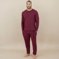 Hot Kyte Baby Men's Jogger Set in Burgundy