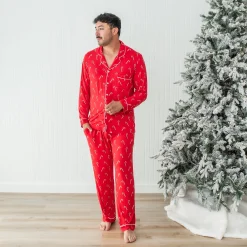 Best Kyte Baby Men's Long Sleeve Pajama Set in Candy Cane