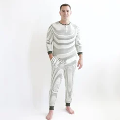 Online Kyte Baby Men's Ribbed Henley Set in Fir Stripe