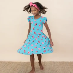 New Kyte Baby Pocket Dress in Hibiscus