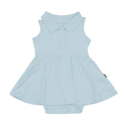 Discount Kyte Baby Polo Bodysuit Dress in Fog