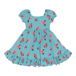Outlet Kyte Baby Puff Sleeve Twirl Dress in Hibiscus
