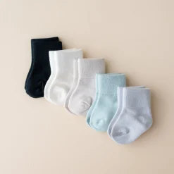 Clearance Kyte Baby Quarter Socks Combo 5-Pack in Neutral set Neutral Set: Cloud/Oat/Storm/Sage/Midnight