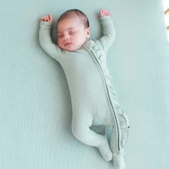 Clearance Kyte Baby Ribbed Crib Sheet in Sage