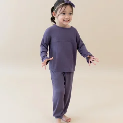 Discount Kyte Baby Ribbed Drop Shoulder Top in Currant