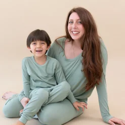 Hot Kyte Baby Ribbed Drop Shoulder Top in Thyme
