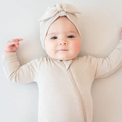 Clearance Kyte Baby Ribbed Headwrap in Bisque