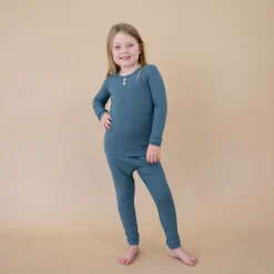Sale Kyte Baby Ribbed Henley Set in Atlantic