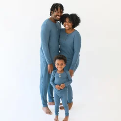 Sale Kyte Baby Ribbed Henley Set in Atlantic