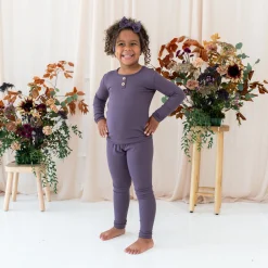 Online Kyte Baby Ribbed Henley Set in Currant