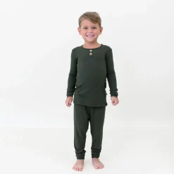 Outlet Kyte Baby Ribbed Henley Set in Fir