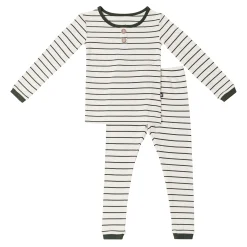 Outlet Kyte Baby Ribbed Henley Set in Fir Stripe