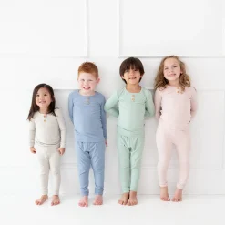 Hot Kyte Baby Ribbed Henley Set in Oat