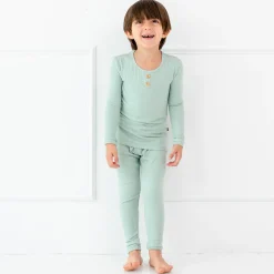 Kyte Baby Ribbed Henley Set in Sage