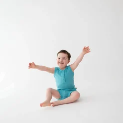 Best Kyte Baby Ribbed Henley Tank Set in Makai