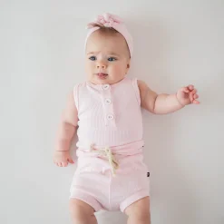Sale Kyte Baby Ribbed Henley Tank Set in Sakura