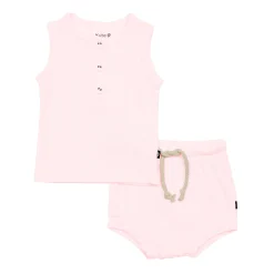 Sale Kyte Baby Ribbed Henley Tank Set in Sakura