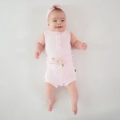 Sale Kyte Baby Ribbed Henley Tank Set in Sakura