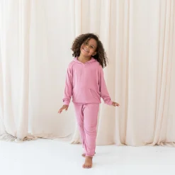 New Kyte Baby Ribbed Hoodie in Apple Blossom