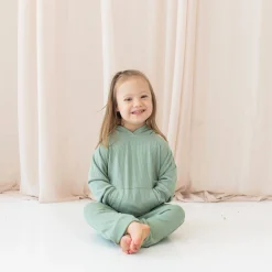 Kyte Baby Ribbed Hoodie in Thyme