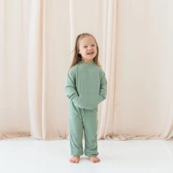 Kyte Baby Ribbed Hoodie in Thyme