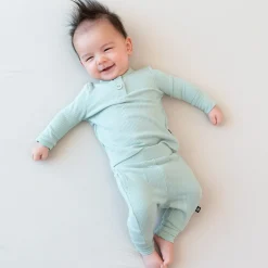 Clearance Kyte Baby Ribbed Infant Henley Set in Sage