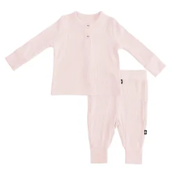 Discount Kyte Baby Ribbed Infant Henley Set in Blush