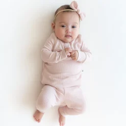 Discount Kyte Baby Ribbed Infant Henley Set in Blush
