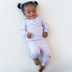 Kyte Baby Ribbed Infant Henley Set in Taro