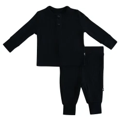 Sale Kyte Baby Ribbed Infant Henley Set in Midnight