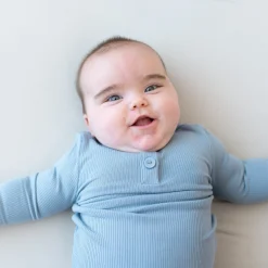 Best Kyte Baby Ribbed Infant Henley Set in Slate
