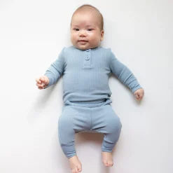 Best Kyte Baby Ribbed Infant Henley Set in Slate