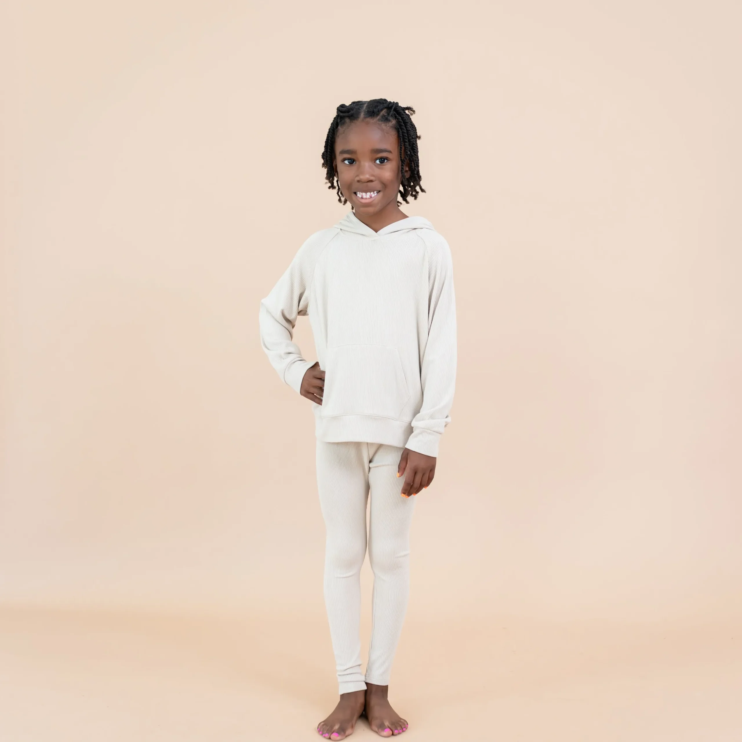 New Kyte Baby Ribbed Leggings in Bisque
