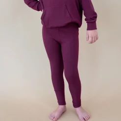 Best Kyte Baby Ribbed Leggings in Burgundy