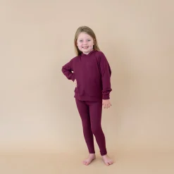 Best Kyte Baby Ribbed Leggings in Burgundy