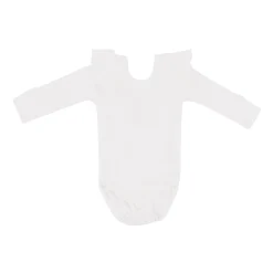 Best Kyte Baby Ribbed Long Sleeve Ruffle Leotard in Cloud