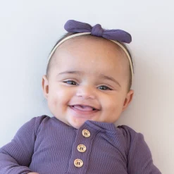 Sale Kyte Baby Ribbed Nylon Bow in Currant