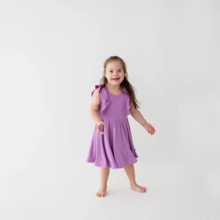 Clearance Kyte Baby Ribbed Peplum Dress Set in Poi