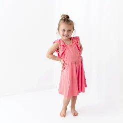 Best Kyte Baby Ribbed Peplum Dress Set in Guava