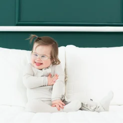 Sale Kyte Baby Ribbed Ruffle Zipper Footie in Oat
