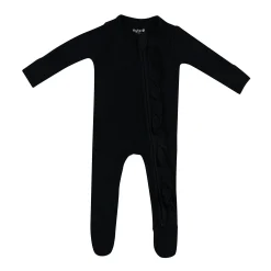 Outlet Kyte Baby Ribbed Ruffle Zipper Footie in Midnight