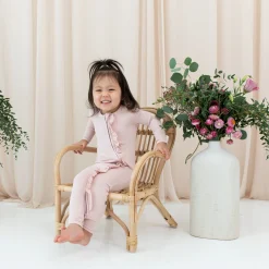 Clearance Kyte Baby Ribbed Ruffle Zipper Romper in Blush