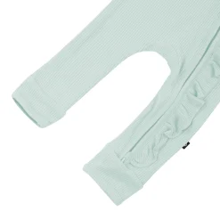 Best Kyte Baby Ribbed Ruffle Zipper Romper in Sage