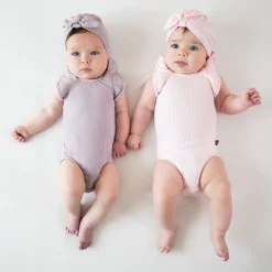 Discount Kyte Baby Ribbed Sleeveless Ruffle Leotard in Sakura