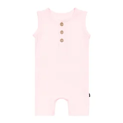 New Kyte Baby Ribbed Sleeveless Shortall in Sakura