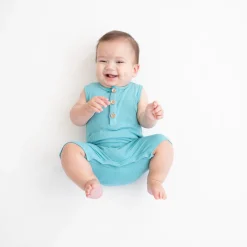 Online Kyte Baby Ribbed Sleeveless Shortall in Makai