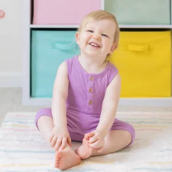 Best Kyte Baby Ribbed Sleeveless Shortall in Poi