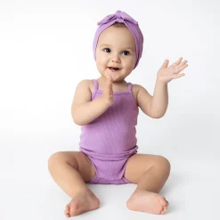 Hot Kyte Baby Ribbed Spaghetti Strap Bodysuit in Poi