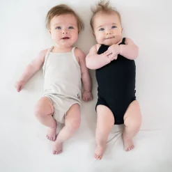 Best Kyte Baby Ribbed Spaghetti Strap Bodysuit in Oat