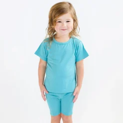 New Kyte Baby Ribbed Toddler Biker Shorts in Makai